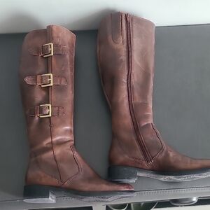 Brown Leather Knee-High Boots ECCO